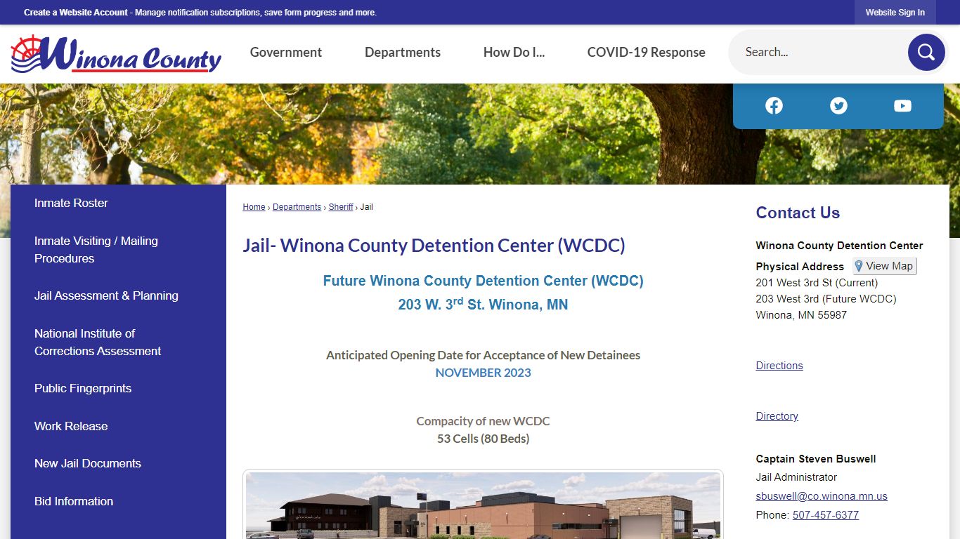 Jail- Winona County Detention Center (WCDC) | Winona County, MN