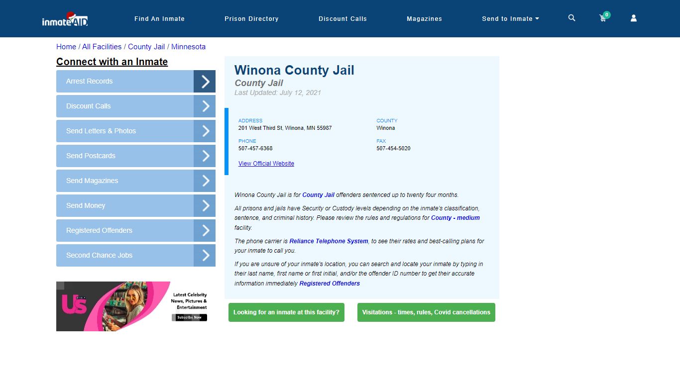 Winona County Jail - Inmate Locator - Winona, MN
